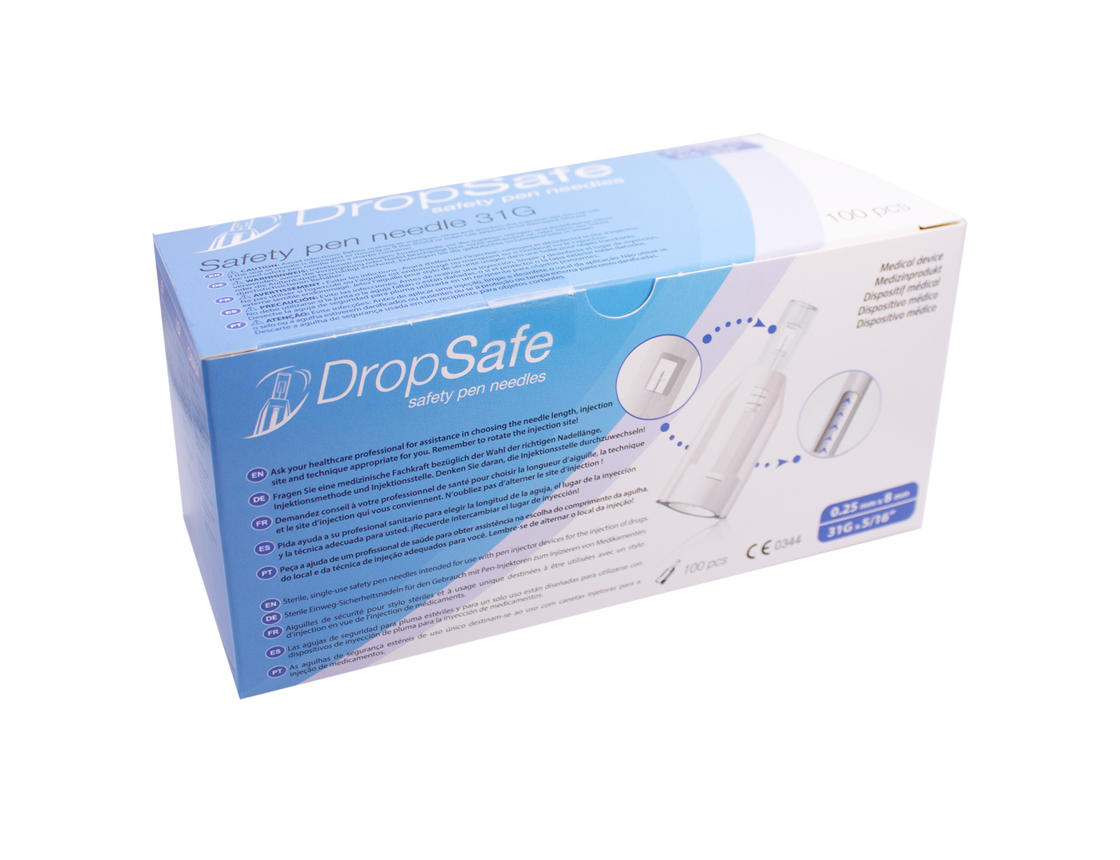 DropSafe Safety Pen Nadeln, 8mm 31G