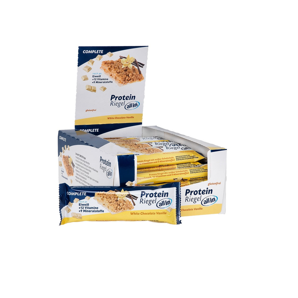 all in® COMPLETE Protein Riegel White Chocolate Vanilla (25x 40Gr.)
