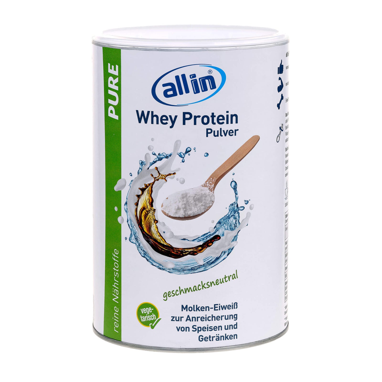 all in® PURE WHEY Protein Molken Pulver geschmacksneutral
