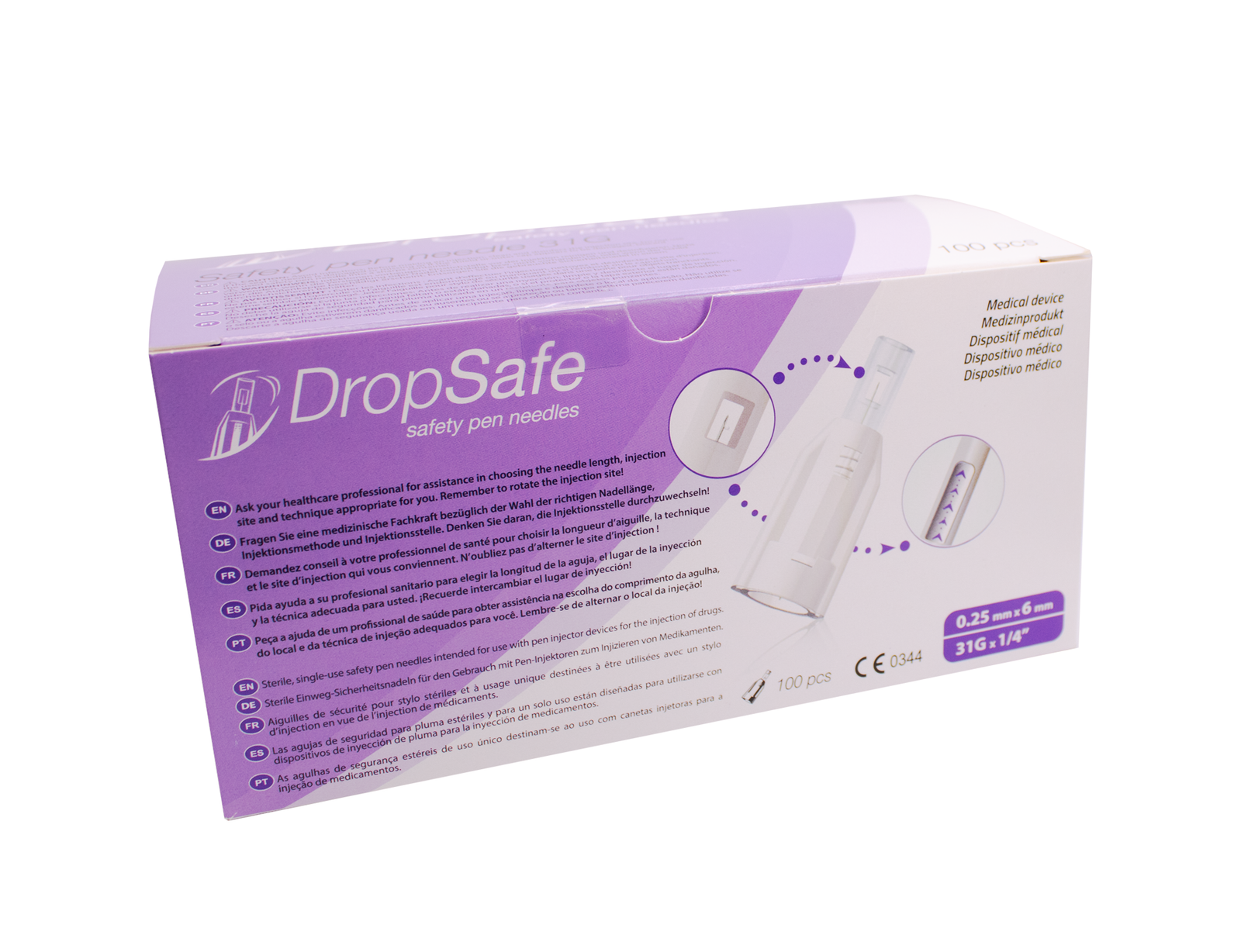 DropSafe Safety Pen Nadeln, 6mm 31G