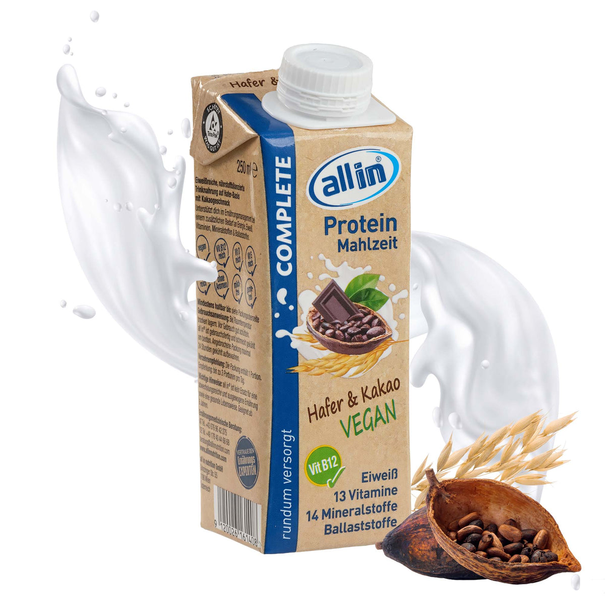 all in® COMPLETE VEGAN Protein Mahlzeit Hafer & Kakao