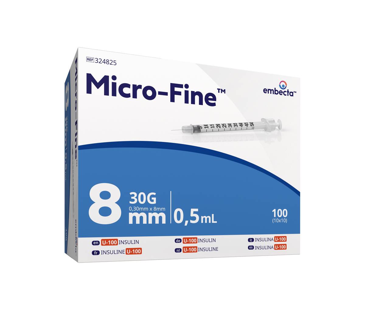 Micro-Fine™+ Insulinspritzen U-100 30G 0.30x8mm 0,5ml