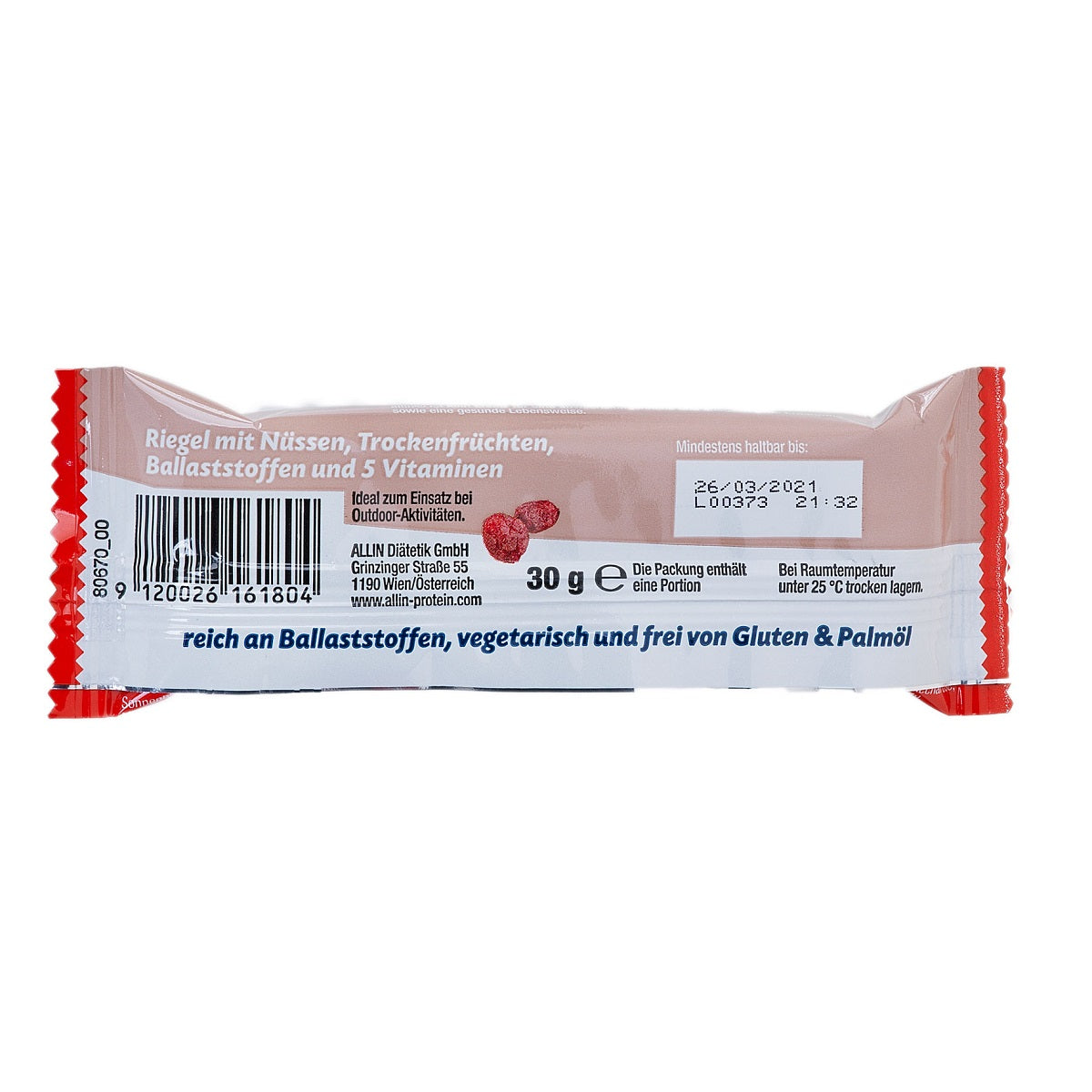 all in® ACTIVE Power Riegel Nuts & Berries, sweet & salty (24x30Gr.)