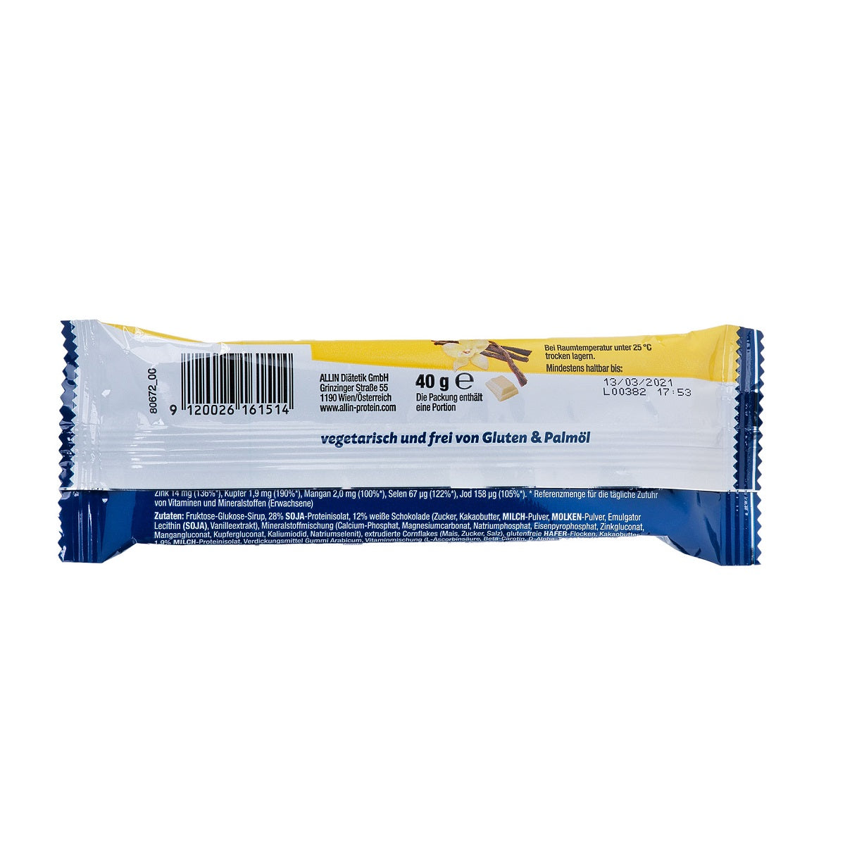 all in® COMPLETE Protein Riegel White Chocolate Vanilla (25x 40Gr.)